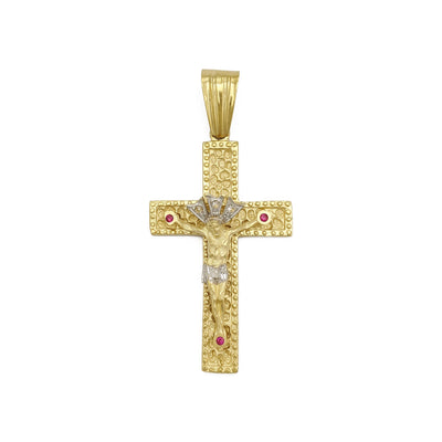 Crucifixion Two-Toned Pendant (14K) front - Lucky Diamond - New York