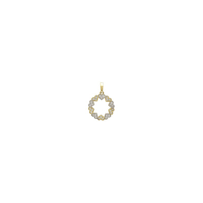 Icy Hearty Round Frame Pendant (14K) front - Lucky Diamond - New York