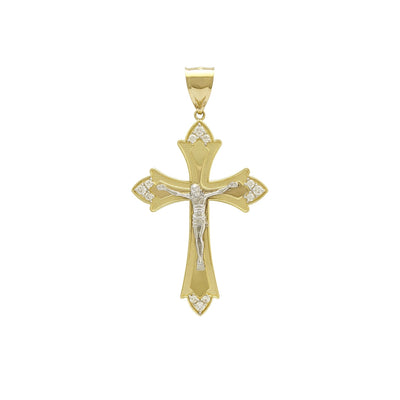 Icy Patonce Crucifix Pendant (14K) front - Lucky Diamond - New York