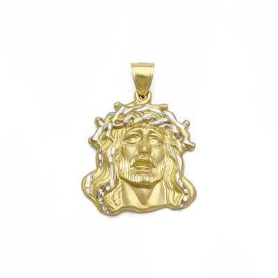 Jesus with Crown of Thorns Pendant (14K) front - Lucky Diamond - New York