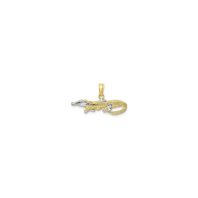 Stealthy Two-Toned Alligator Pendant (14K) front - Lucky Diamond - New York