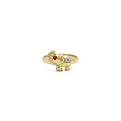 Two-Toned Elephant Ring (14K) front - Lucky Diamond - New York