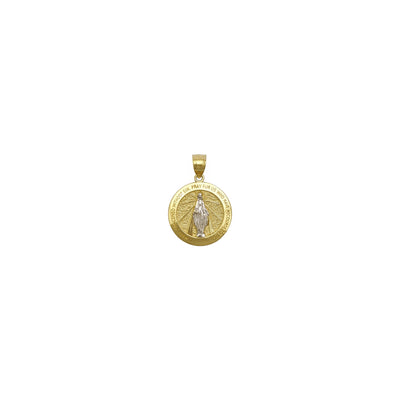 Two-Toned Miraculous Round Medal Pendant (14K) front - Lucky Diamond - New York
