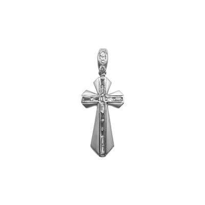 Baguette Icy Passion Cross Pendant (14K) front - Lucky Diamond - New York