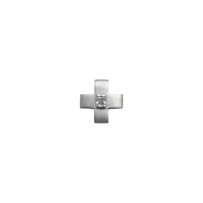 Greek Cross Radiant-Cut Zirconia Pendant (14K) front - Lucky Diamond - New York