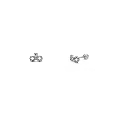 Iced-Out Infinity Stud Earrings (14K) main - Lucky Diamond - New York
