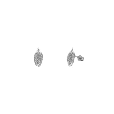 Leaf Stud Earrings (14K) main - Lucky Diamond - New York