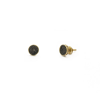 Black Diamond Round Cluster Stud Earrings (14K) main - Lucky Diamond - New York