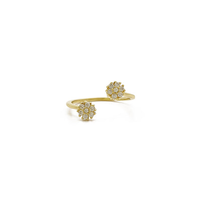 Bypassing Icy Flowers Ring (14K) front - Lucky Diamond - New York