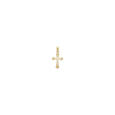 Contoured Patonce Cross Pendant (14K) front - Lucky Diamond - New York