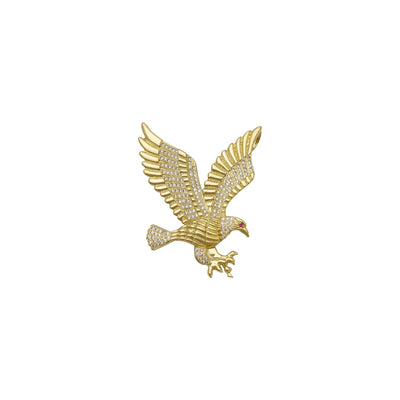 Flying Red-Eyed Eagle Pendant large (14K) front - Lucky Diamond - New York
