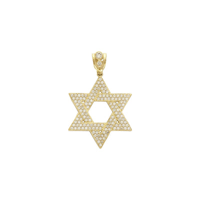Iced- Out Classic Star of David Pendant (14K) front - Lucky Diamond - New York