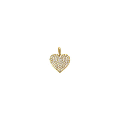 Iced-Out Heart Pendant yellow (14K) front - Lucky Diamond - New York