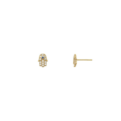 Icy Hamsa Hand Stud Earrings yellow (14K) main - Lucky Diamond - New York