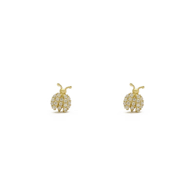 Icy Ladybug Stud Earrings (14K) front - Lucky Diamond - New York