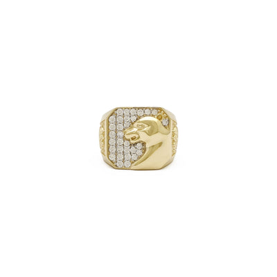 Icy Panther Signet Ring (14K) front - Lucky Diamond - New York