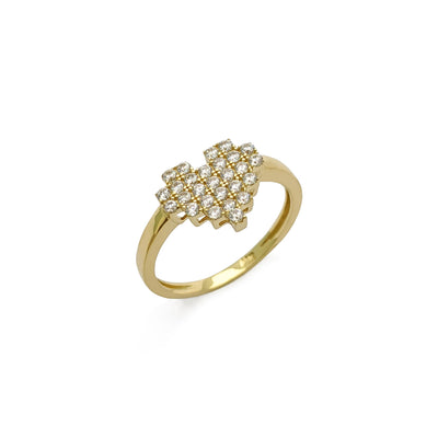 Icy Pixel Heart Ring (14K) diagonal - Lucky Diamond - New York