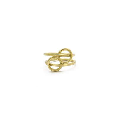 Interlaced Figure Eight Double Band Ring (14K) front - Lucky Diamond - New York