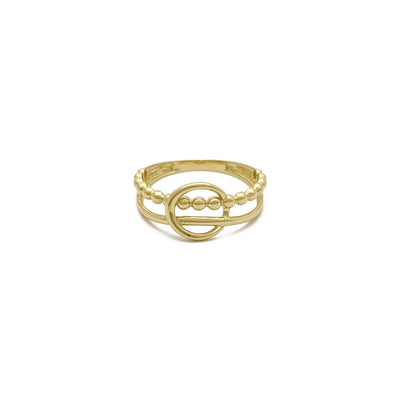 Interlocked Circle Half Beaded Ring (14K) front - Lucky Diamond - New York