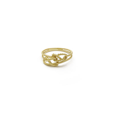 Intertwined Figure Eight Knots Ring (14K) front - Lucky Diamond - New York
