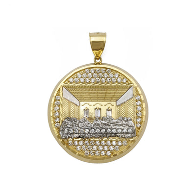 Last Supper Pave Medallion Pendant (14K) front - Lucky Diamond - New York