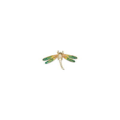 Multi-Colored Dragonfly Pendant (14K) front - Lucky Diamond - New York