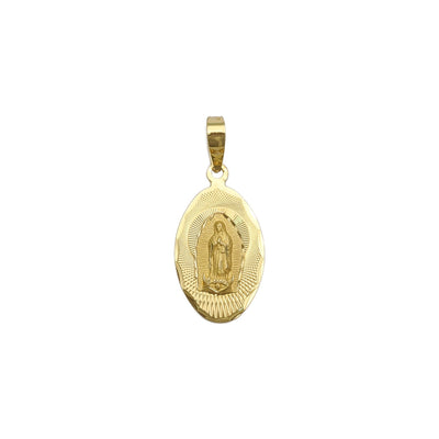 Our Lady of Guadalupe Radiant Oval Pendant (14K) front - Lucky Diamond - New York