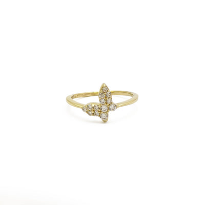 Sparkly Tilted Butterfly Ring (14K) front - Lucky Diamond - New York