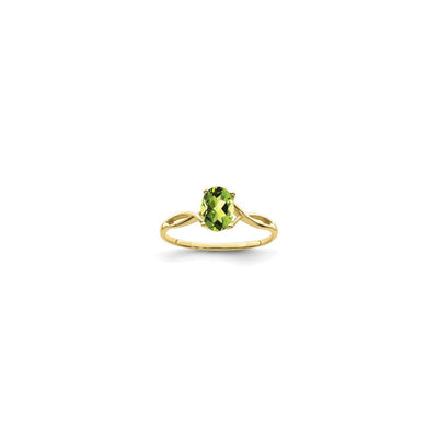 Twisted Vine Peridot Solitaire Ring (14K) front - Lucky Diamond - New York