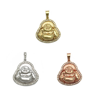 Laughing Buddha Diamond Gold Pendant (14K) front - Lucky Diamond - New York