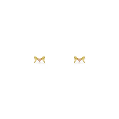 Winged Heart Stud Earrings (14K) front - Lucky Diamond - New York