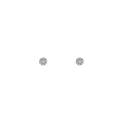 Diamond Cluster Stud Earring (14K) front - Lucky Diamond - New York