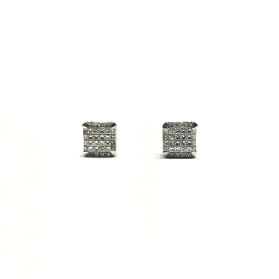 Diamond Cube Stud Earring (14K) front - Lucky Diamond - New York