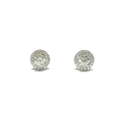 Double Halo Diamond Stud Earrings (14K) front - Lucky Diamond - New York