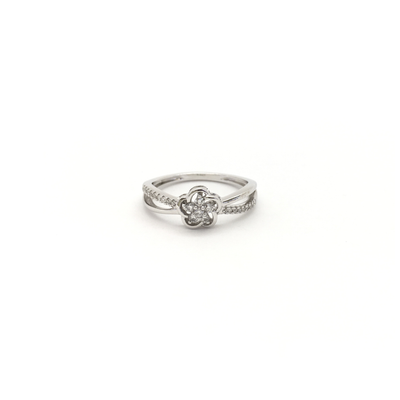 Five Petals Flower Diamond Ring (14K) front 1 - Lucky Diamond - New York