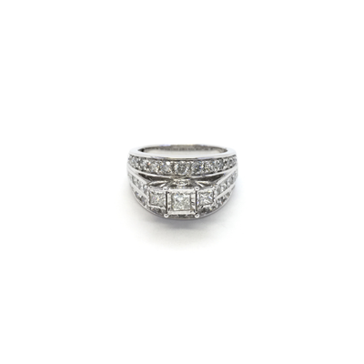 Triple Princess Diamond Engagement Ring (14K) above - Lucky Diamond - New York