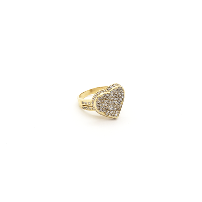 3D Hollow Heart CZ Ring (14K) front 2 - Lucky Diamond - New York