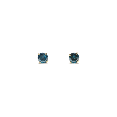 Blue Diamond Stud Earring (14K) front - Lucky Diamond - New York