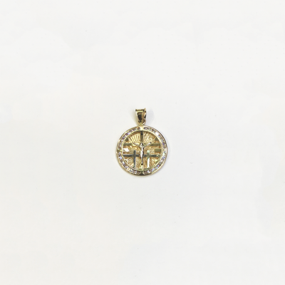 Calvary CZ Medallion Pendant (14K) - Lucky Diamond - New York