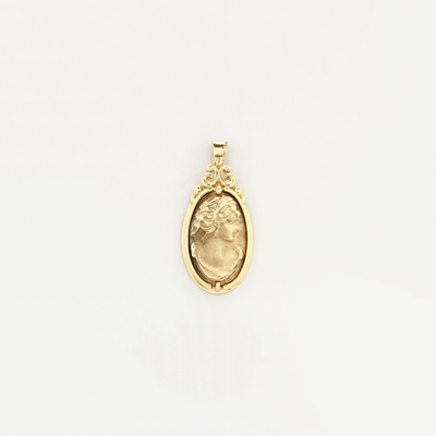 Cameo Pendant - Matte Finish (14K) - Lucky Diamond New York