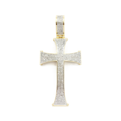 Diamond Cross Pattee Style Pendant (14K) front - Lucky Diamond - New York