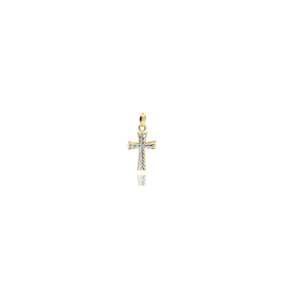 Diamond Cut Mini Cross Pendant (14K) front - Lucky Diamond - New York