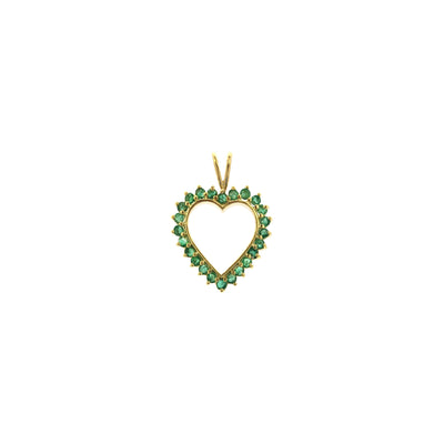 Emerald Heart Outline Pendant (14K) front - Lucky Diamond - New York