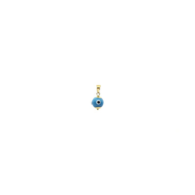 Evil Eye Ball Pendant light blue (14K) front - Lucky Diamond - New York