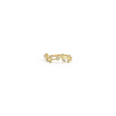Ivy Scroll Diamond Ring yellow (14K) front - Lucky Diamond - New York