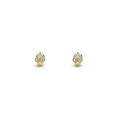 Lovey-Dovey Skull Stud Earrings (14K) front - Lucky Diamond - New York
