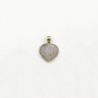 Puffy Heart Cubic Zirconia Pendant (14K) small - Lucky Diamond - New York