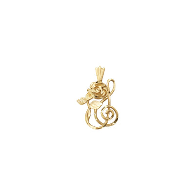 Rose and Treble Clef Pendant (14K) front - Lucky Diamond - New York