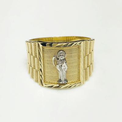 Santa Muerte Diamond and Rolex Cut Ring (14K) - Lucky Diamond