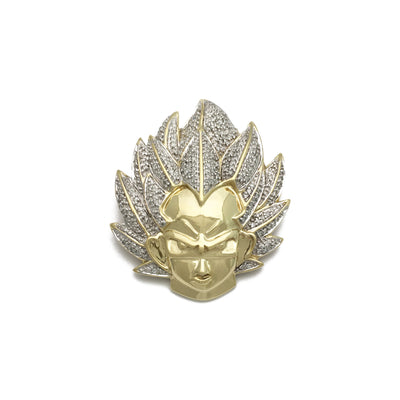 Vegeta Head Diamond Pendant (14K) front - Lucky Diamond - New York